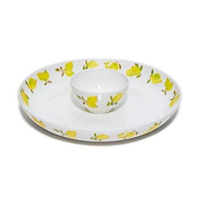 Kate Spade New York Women's Lemon Melamine Chip & Dip Bowl