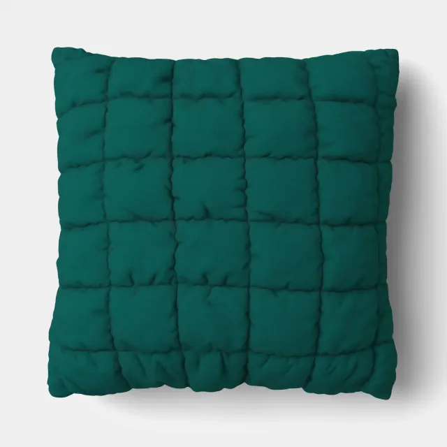 19"x19" Quilted Solid Pillow Dark Green - Room Essentials™