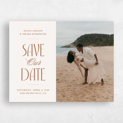 Orange Typography Wedding Save the Date - Trogir Landscape