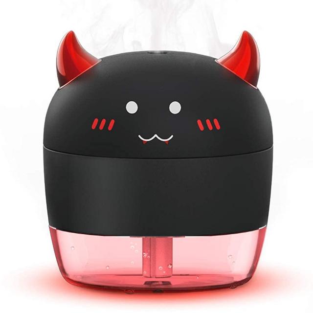 ALLYAG Ultrasonic Cool Mist Humidifier | Quiet Operation | 7 Color Night Light | Adjustable Mist Output | Timing Auto Shut-Off | Portable Air Vaporizer Humidifier Small Devil Design for Halloween