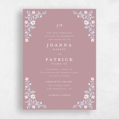 Dusty Rose, Pink Wedding Invitation - Petal Classic