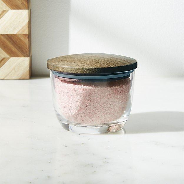 Acacia Salt Cellar with Pink Salt