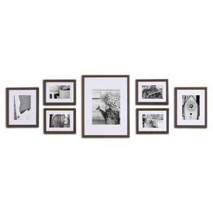 Gallery Solutions 7 Piece Wall Frame Set - Walnut