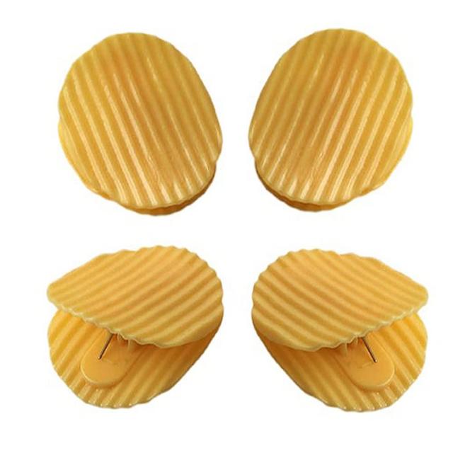 Bag Clips Potato Chip Shaped Snack Bag Plastic Sealer Clips for Food Office, 4 Pack, Round Bag Clips Potato Chip Shaped Snack Bag Plastic Sealer Clips for Food Office, 4 Pack, Round