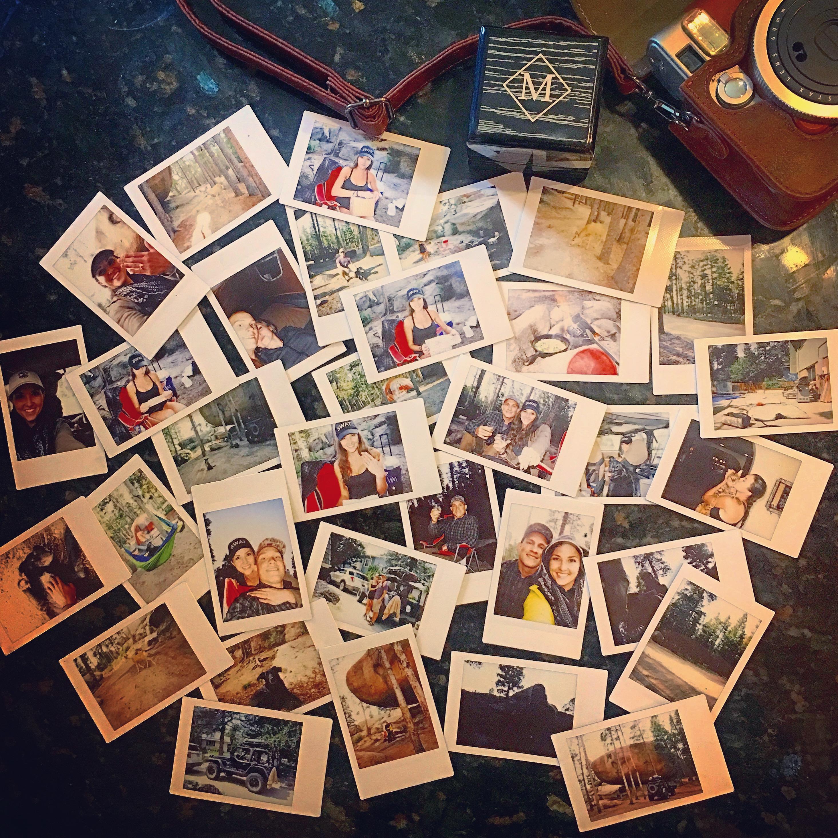 Polaroid pictures taken on their engagement camping trip!
