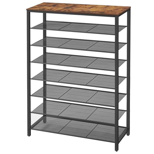 8 Tier Shoe Organizer Shoe Rack Brown - Vasagle