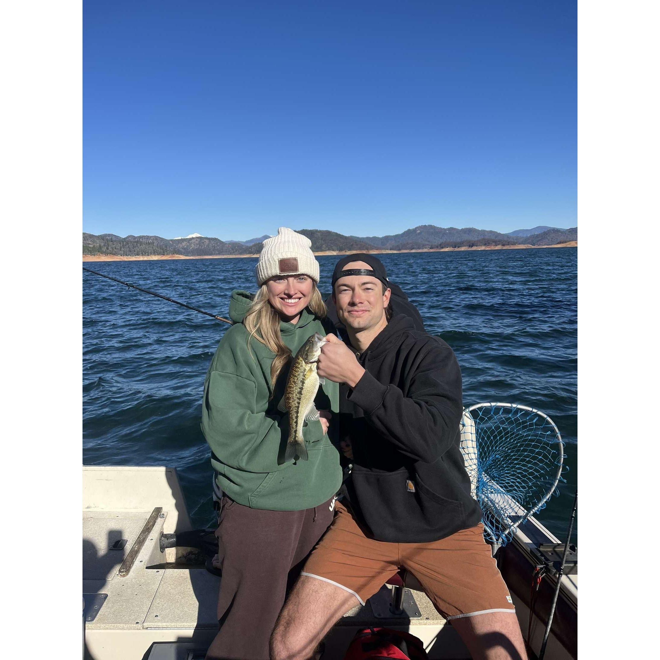 Visiting Rachel's best friend and her fiancée in Cali. Rachel's first time catching a fish!