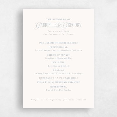 Powder Blue Wedding Program - Summit