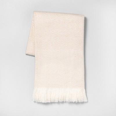 55&#34;x70&#34; Throw Blanket Cream - Hearth &#38; Hand&#8482; with Magnolia