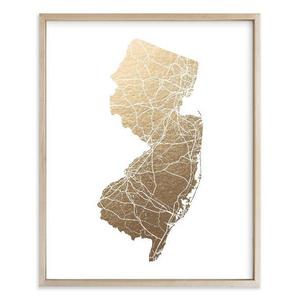 New Jersey Map - Filled Art Prints