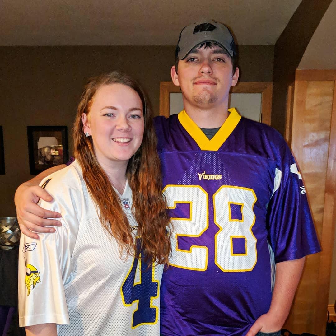 Avid Vikings fans, Tori and Tom try to never miss a game.