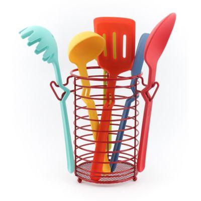 Fiesta® 7-Piece Multicolor Silicone Kitchen Utensil Set with Caddy