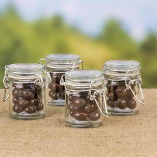 Clear Glass Favor Jar with Flip Lid, Set of 4
