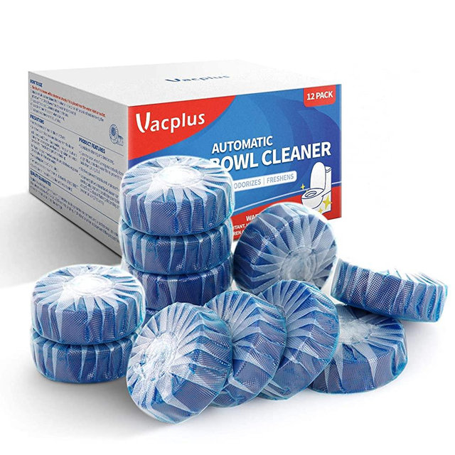 Vacplus Automatic Toilet Bowl Cleaner Tablets, Bathroom Toilet Tank Cleaner (12 PACK), VA-T165