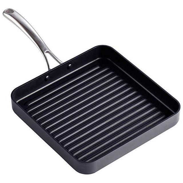 Cooks Standard Hard Anodized Nonstick Square Grill Pan, 11 x 11-Inch, Black