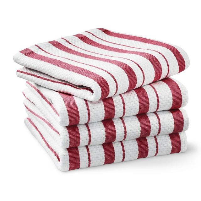 Williams Sonoma Classic Stripe Towels, Set of 4, Claret Red