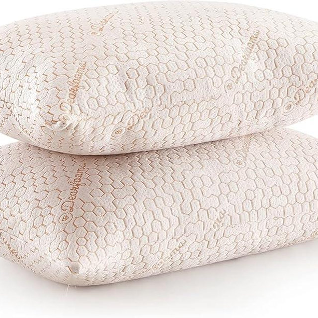 Dearfoams King Copper Infused Knit Bed Pillows, Size 20"x36", 2 Count