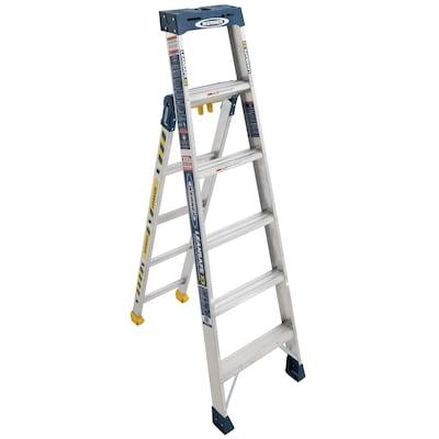 Werner LEANSAFE X3 Aluminum 13-ft Reach Type 1A- 300 lbs. Capacity Combination Multi-Position Ladder
