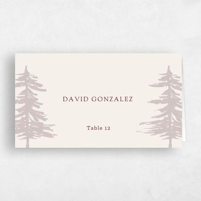 Cream, Beige Wedding Place Card - Camden