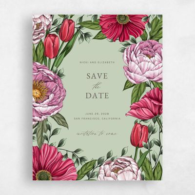 Sweet Sage, Green Wedding Save the Date - Granger Portrait