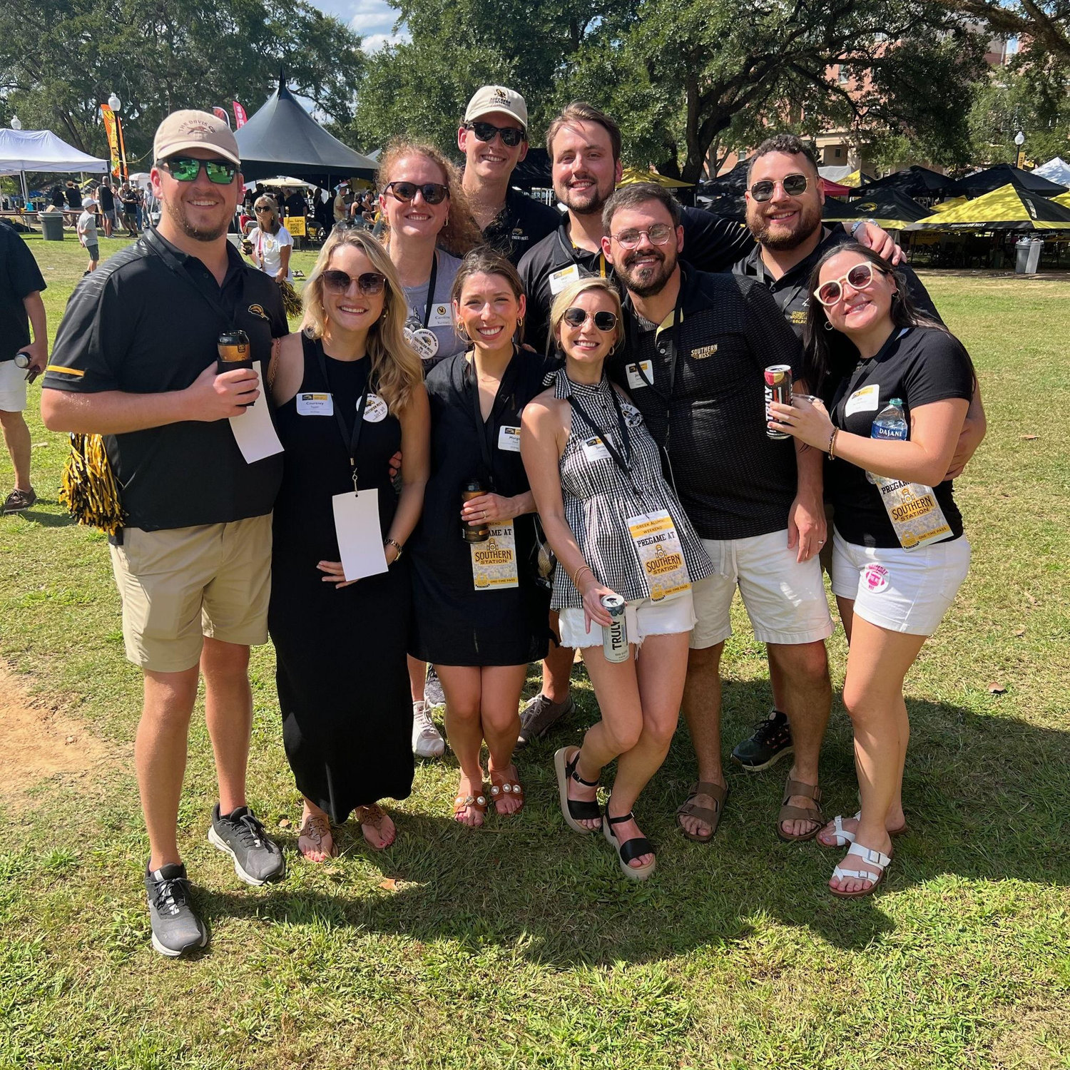 Luke's first trip to a USM football game! To the top!