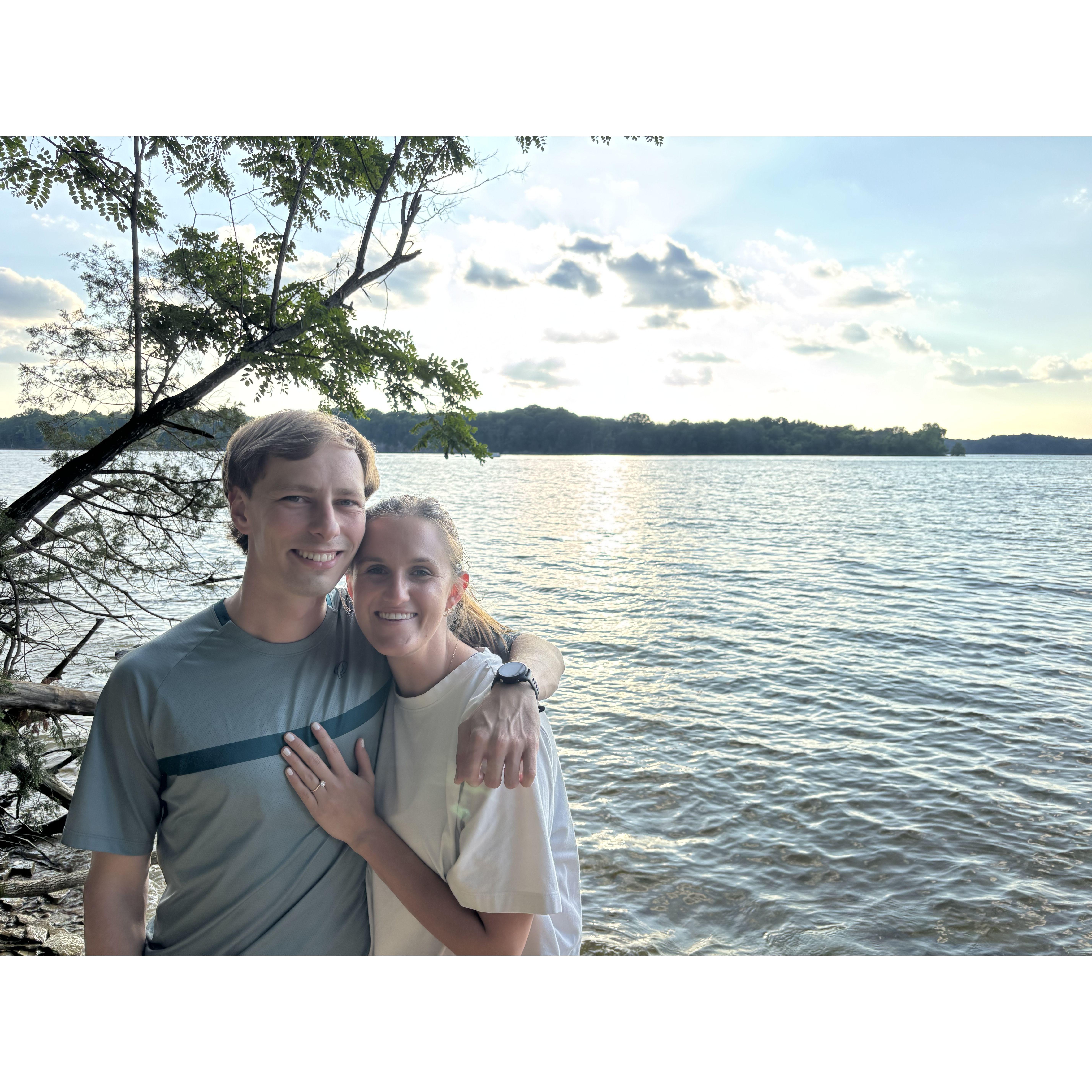 The evening spent walking at Percy Priest Lake in Nasvhille with family after the engagement.