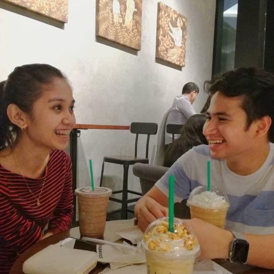 Made memories while we were together. Isn't it obvious how we love coffee shops. Taken by one of our bridesmaids, who rooted for us since day one!