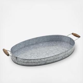 Galvanized Oval Tray