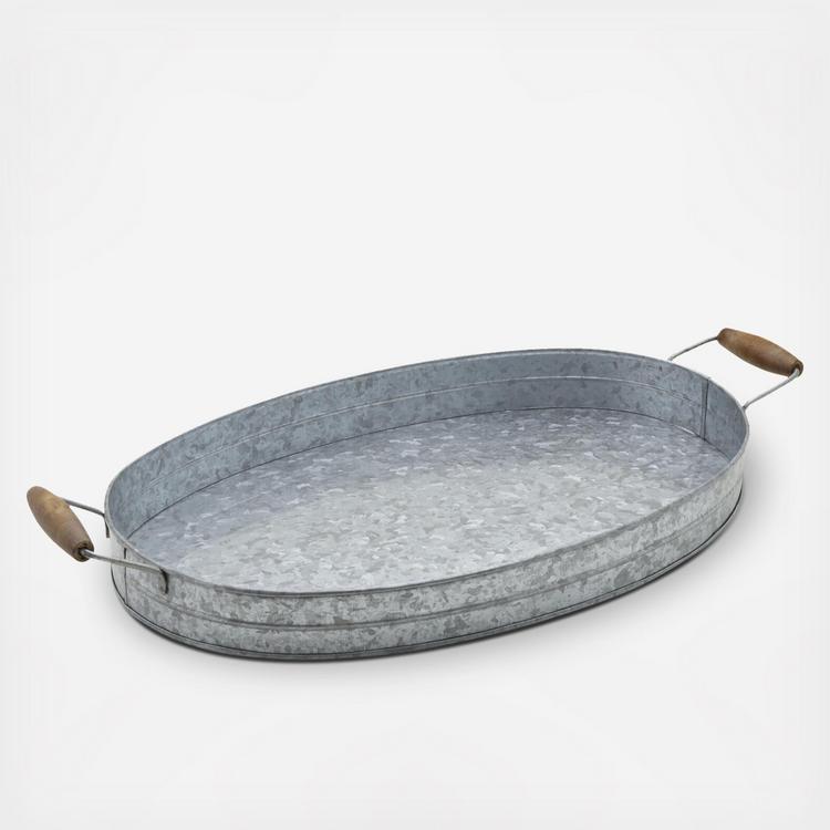 Galvanized Table Caddy - Oval