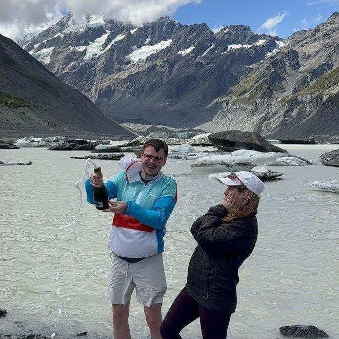 Moments after Jeffrey proposed!