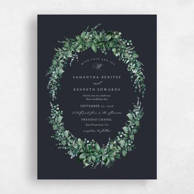Ebony, Black Wedding Invitation - Elowen Classic