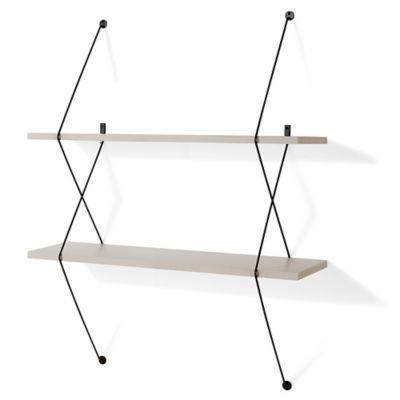 Danya B. Two-Level Wall-Mounted Shelf in Grey
