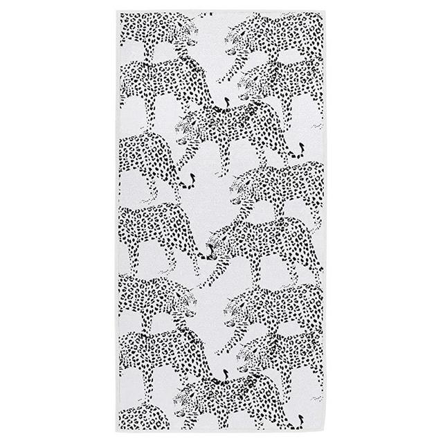 Naanle Trendy Black White Spots Leopards Soft Absorbent Hand Towel, Guest Decor Towel for Bathroom, Hotel, Kitchen, Gym and Spa(16" x 30")