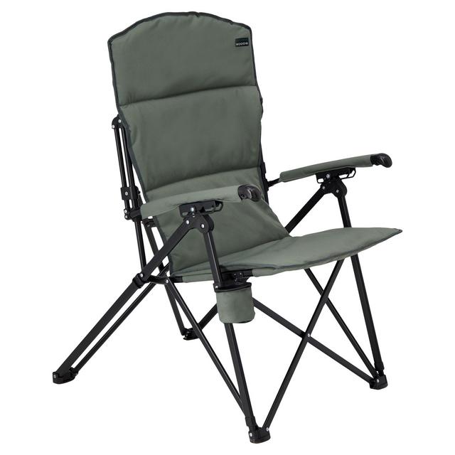 Woods Siesta Folding Reclining Padded Camping Chair - Gun Metal