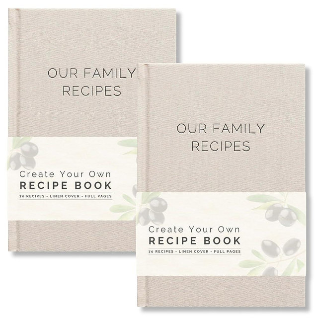 2 Pack Recipe Book To Write In Your Own Recipes - Family Cook Book Journal Notebook With Recipe Templates To Create A Personalized Cookbook - Table of Contents, Conversions & Thick Empty Pages