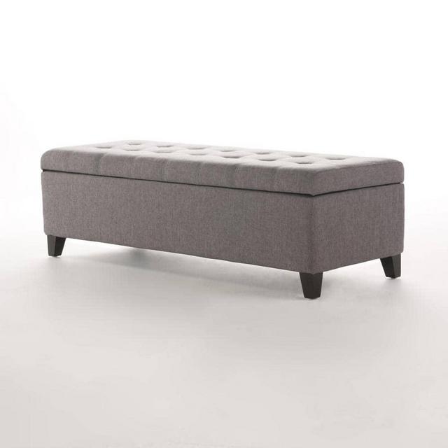Mission Grey Storage Ottoman Bench