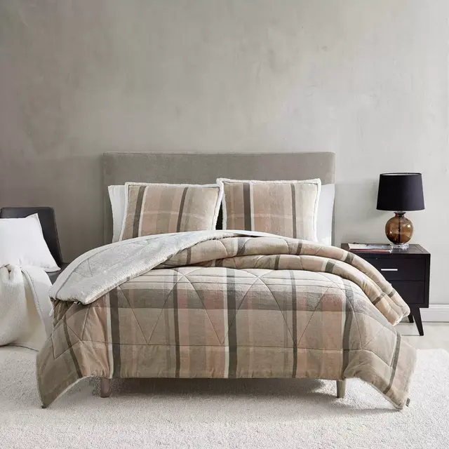 UGG® Avery 3-Piece Reversible King Comforter Set in Quartz Plaid