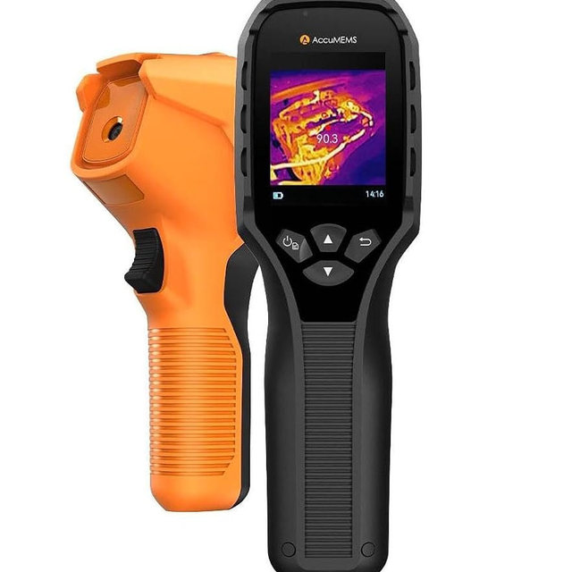 AccuMEMS GT14S Thermal Imaging Camera with Thermometer Mode, Ultra-Light 240g, -4°F~1022°F Range, 14H Runtime, Live Tracking with Edge-Enhanced Display, Infrared Camera for HVAC/Electrical Inspection