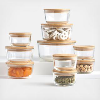 Round 10-Piece Container with Bamboo Lid Set
