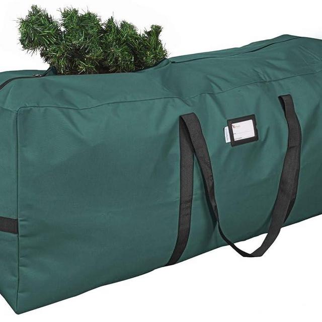Primode Christmas Tree Storage Bag | Fits Up to 7.5 Ft. Disassembled Holiday Tree | 50” x 15” x 20” Tree Container | Durable 600D Oxford Material | Heavy Duty Xmas Storage Box (Green)