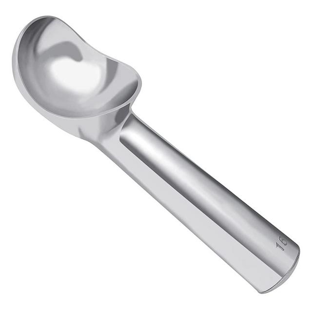 Large Ice Cream Scoop 7 inches Nonstick Anti-Freeze Ice Cream Scooper Professional Icecream Scoop Spoon Kitchen Tool Aluminum Design for Gelato, Cookie Dough, Sorbet, Bright Silver