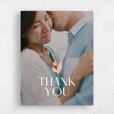 White Geometric Wedding Thank You - Rafina Photo