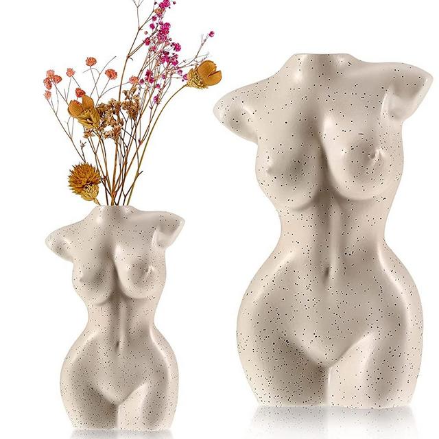 Body Vase Female Form Female Form Base Roots Body Flower Vase Cute Bud Flower Vases Body Vase White Ceramic Vase Modern Chic Decor for Flowers, Boho Home, Feminist Decor and Office