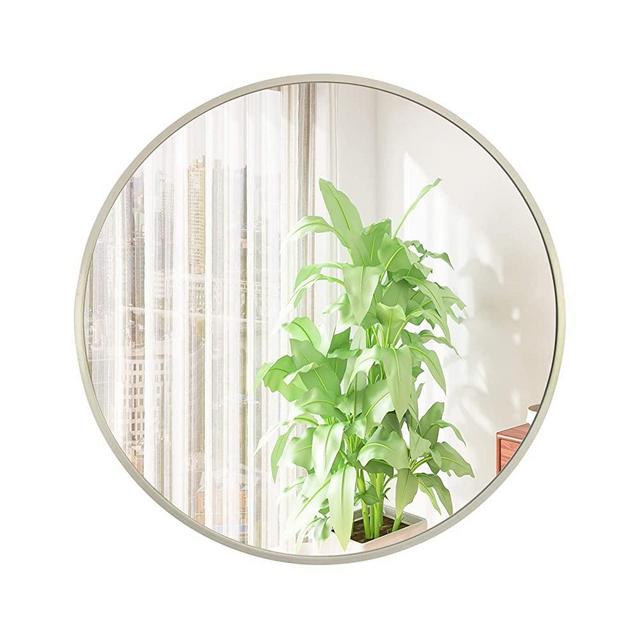 Beauty4U Light Gold Wall Mirror 19.7” Round Mirror Metal Framed Mirror Circle Wall-Mounted Mirror, Circular Mirror for Bathroom Wall Decor Living Room