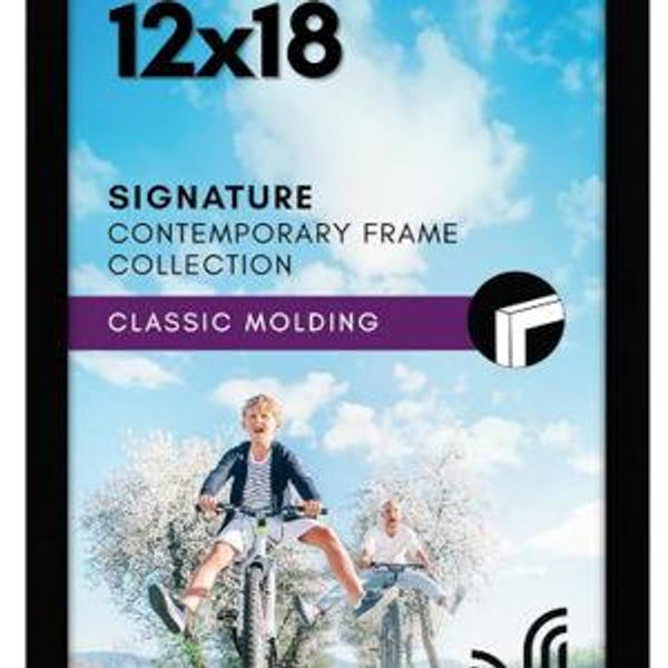 Americanflat 12x18 Poster Frame with Shatter-Resistant Glass - Signature Collection - Gallery-Style Frames Made of Engineered Wood - Photo Frame for Wall Display - Black