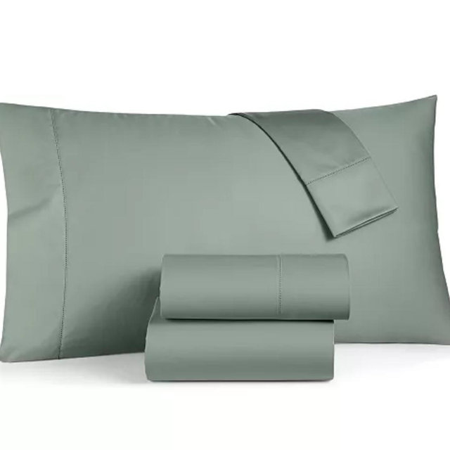 Solid 550 Thread Count 100% Cotton Sheet Sets-Moss