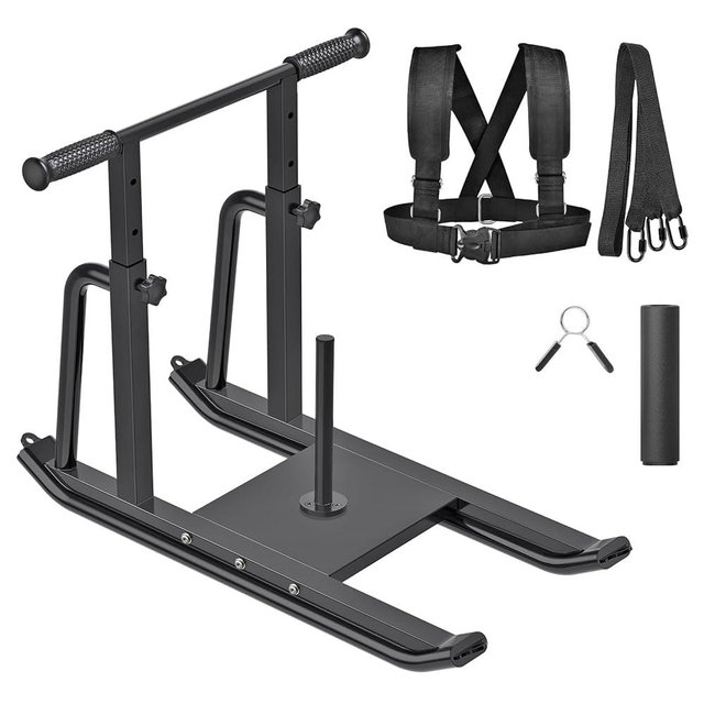 Kipika Weight Sled Fitness Sled Speed Training Sled Workout Sled, Adjustable Height Weight Training Sled, Enhance Muscle Strength and Explosive Power, Suitable for 1" & 2" Weight Plate
