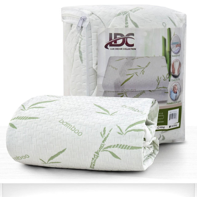 Lux Decor Collection Waterproof Rayon from Bamboo and Polyester Mattress Protector Queen