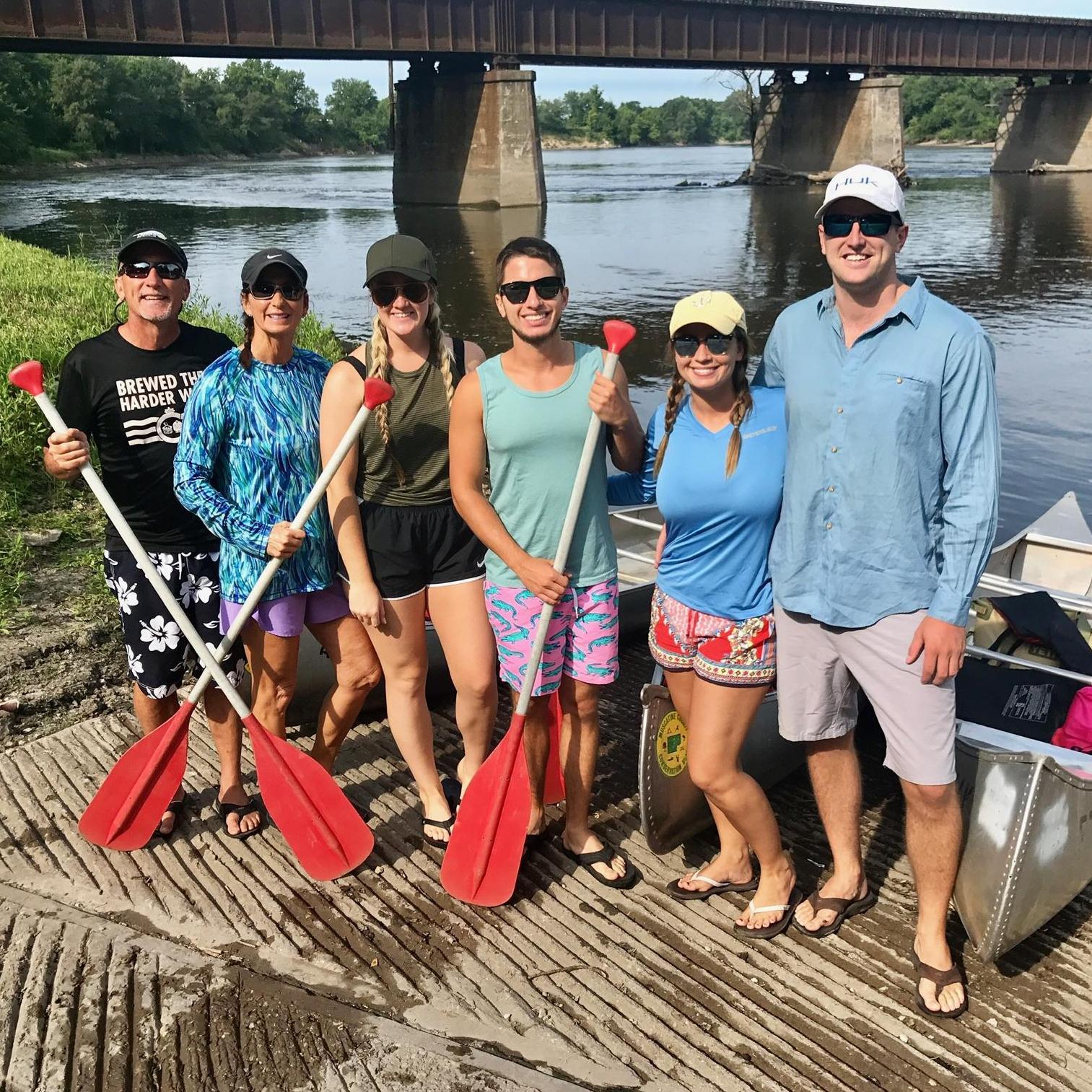 Canoe trip at Kacey and Preston's.