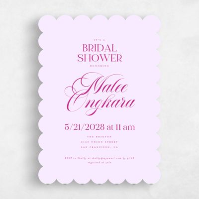 Light Lilac, Purple Wedding Wedding Shower Invitation - Ravello Portrait